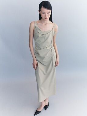 NWT Courtney Zheng Origami Wool Backless Dress Sz 6
